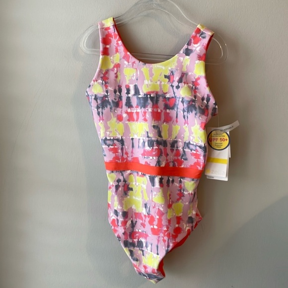 Zella Other - Zella Kids One-Piece Swimsuit in Pink, Yellow, Coral